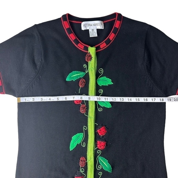 Victoria Harbour Vintage Beaded Lady Bug Sweater. Size Medium - Picture 5 of 8